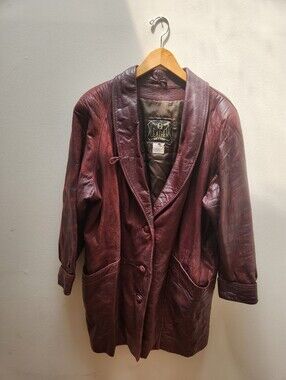 Burgundy Lamb Leather Coat